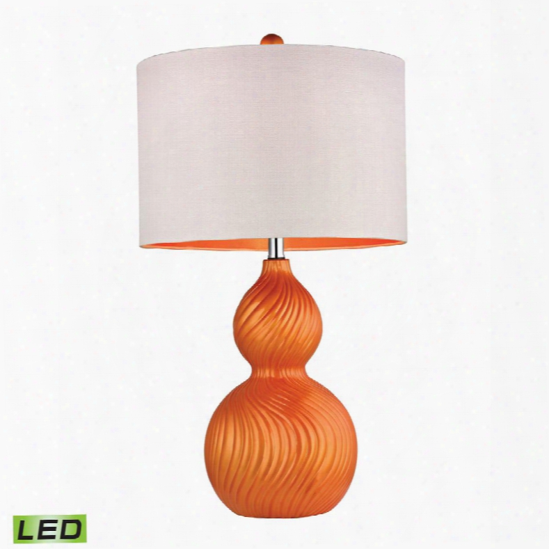 D2506-led Carluke Ceramic Led Table Lamp In Tangerine