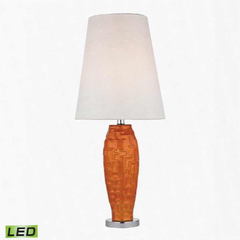 D2507-led Hawick Ceramic Led Table Lamp In Tangerine