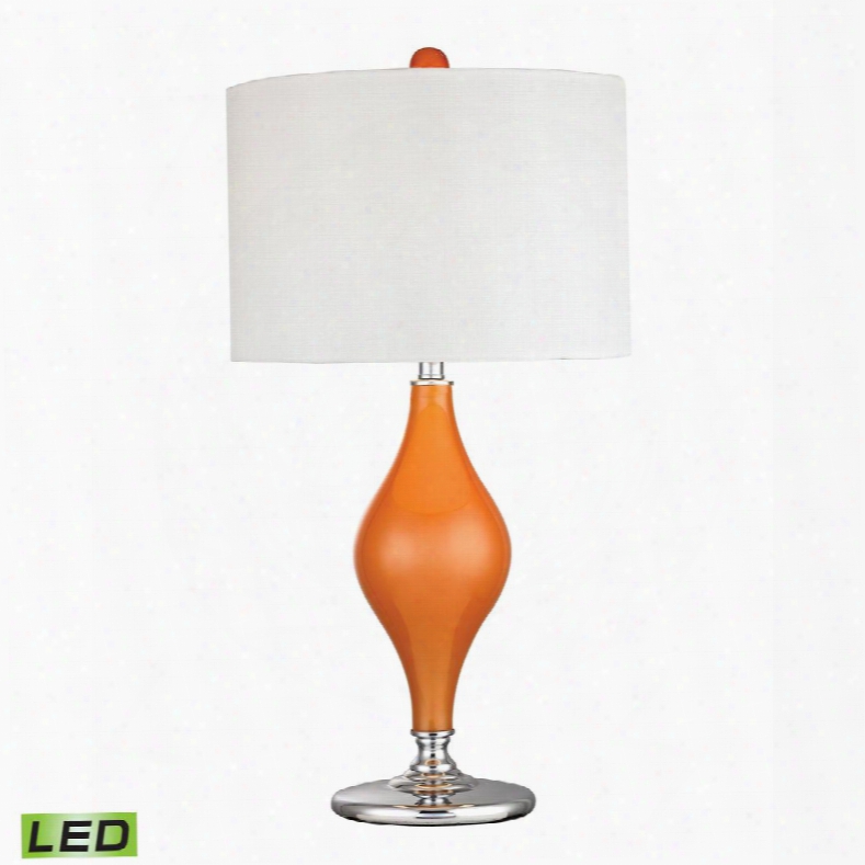 D2508-led Tilbury Glass Led Table Lamp In Tangerine