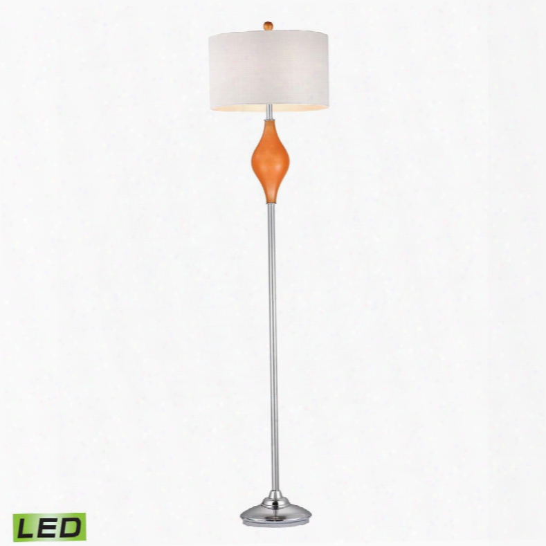 D2510-led Chester Glass Led Floor Lamp In Tangerine