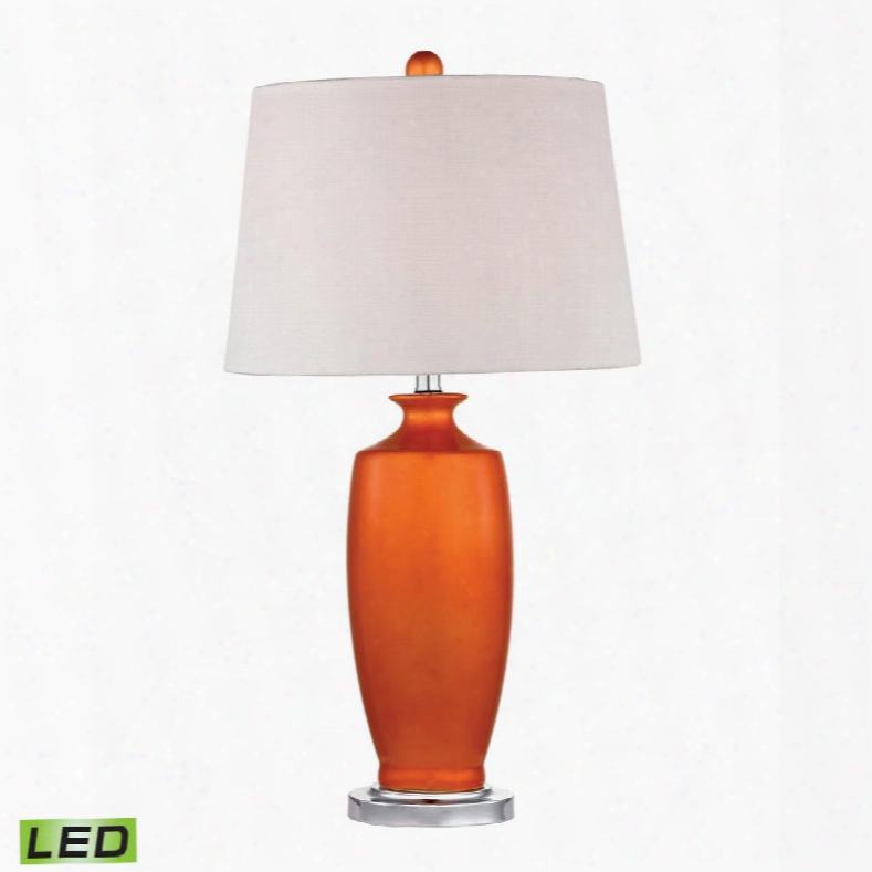 D2512-led Halisham Ceramic Led Table Lamp In Tangerine