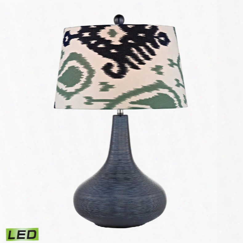 D2520-led Penarth Ceramic Led Table Lamp In Navy