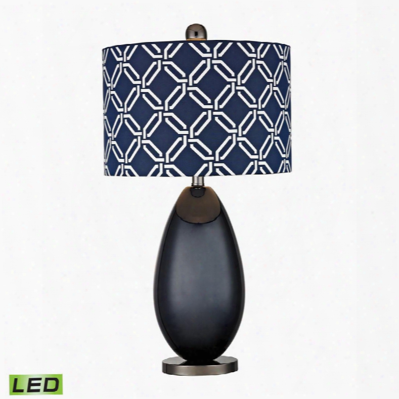 D2521-led Sevenoakes Led Table Lamp In Navy Blue And Black