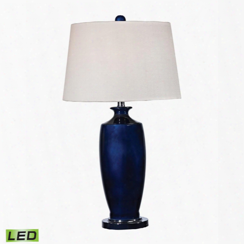 D2524-led Halisham Ceramic Led Table Lamp In Navy