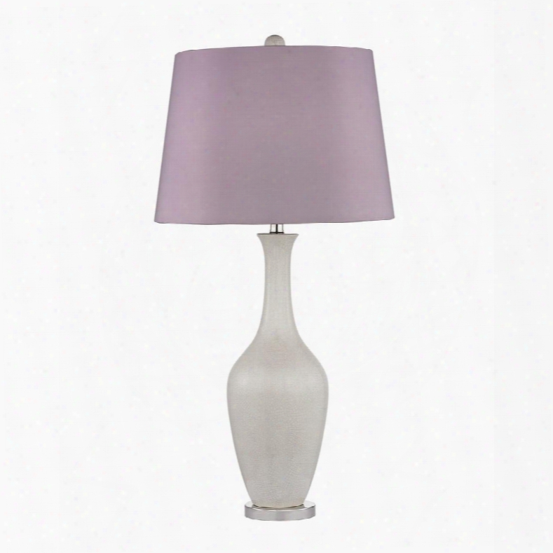 D2532 Highworth Ceramic Table Lamp In Cream Crackle And Polished