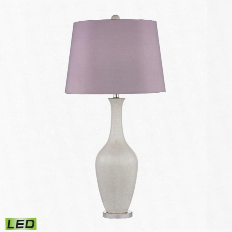 D2532-led Highworth Ceramic Led Table Lamp In Cream Crackle And Polished