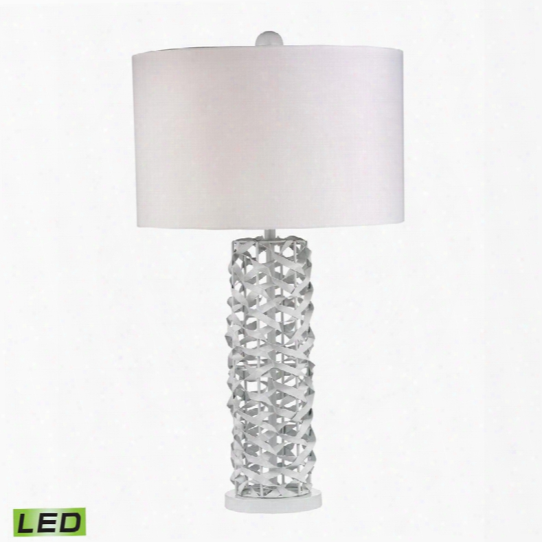 D2535-led Elgin Metal Ribbon Led Table Lamp In Gloss