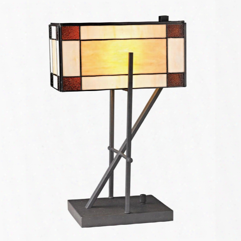 D2540 Fort William Tiffany Glass Table Lamp In Matte