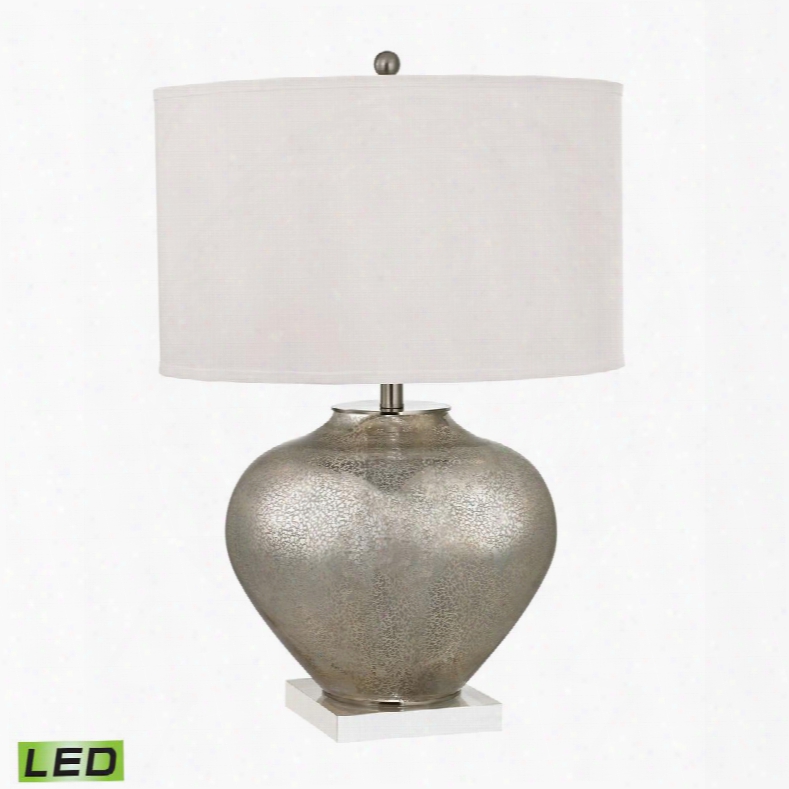 D2544-led Edenbridge Antique Mercury Glass Led Table Lamp With Led