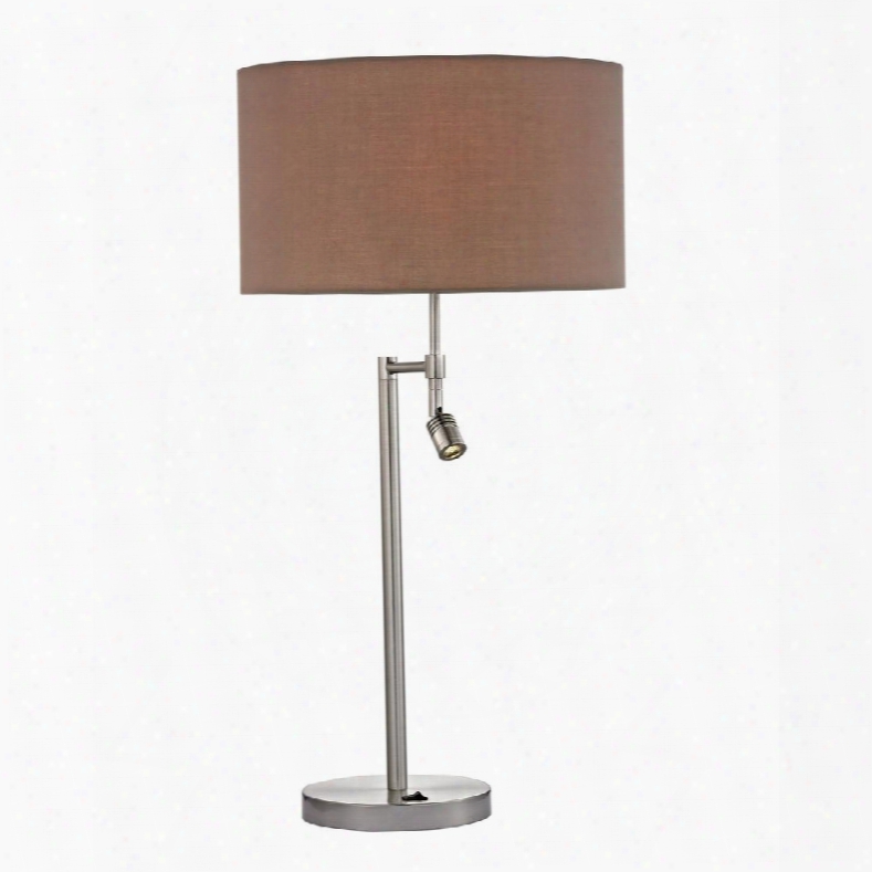 D2551 Beaufort Table Lamp In Satin Nickel With Adjustable Led Reading
