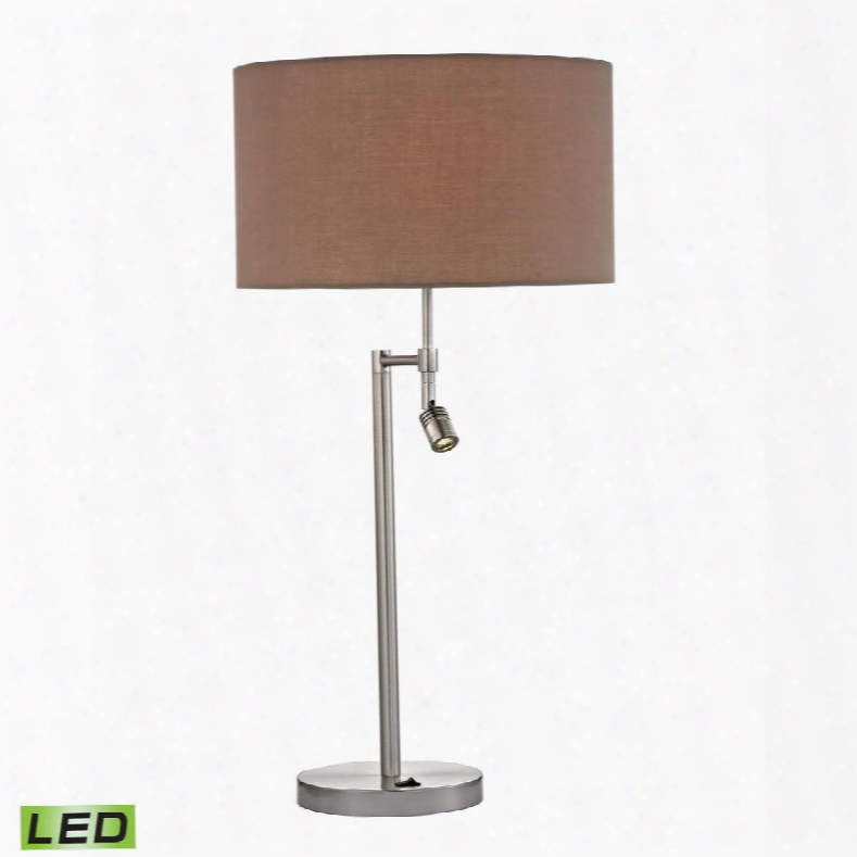 D2551-led Beauforrt Led Table Lamp In Satin Nickel With Adjustable Led Reading