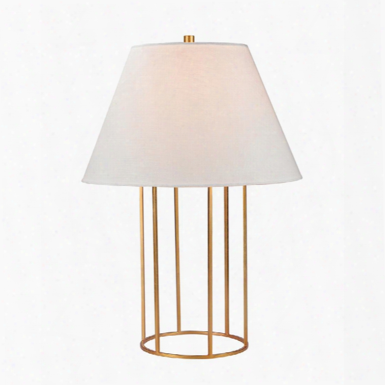 D2589 Barrel Frame Table Lamp In Gold