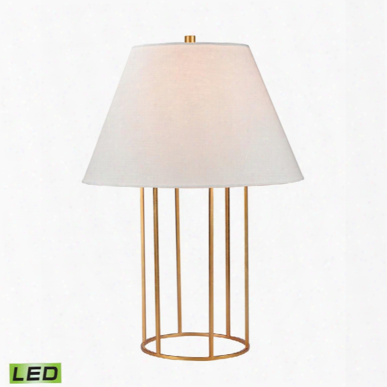 D2589-led Barrel Frame Led Table Lamp In Gold