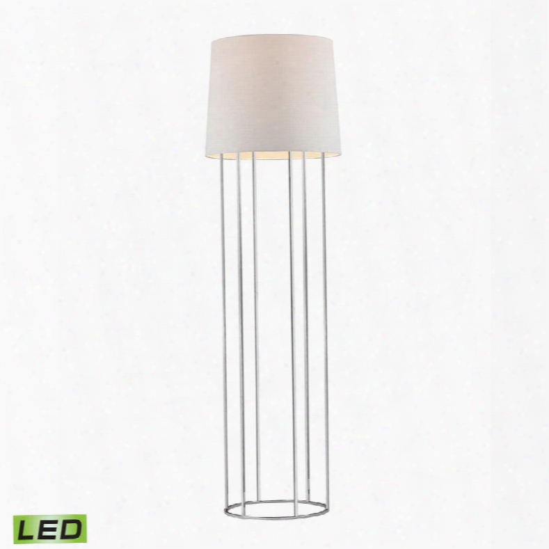 D2590-led Barrel Frame Led Floor Lamp In Polished