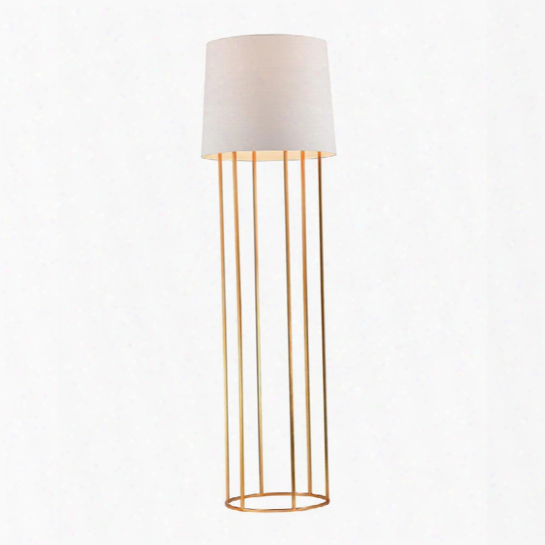 D2591 Barrel Frame Floor Lamp In Gold Leaf