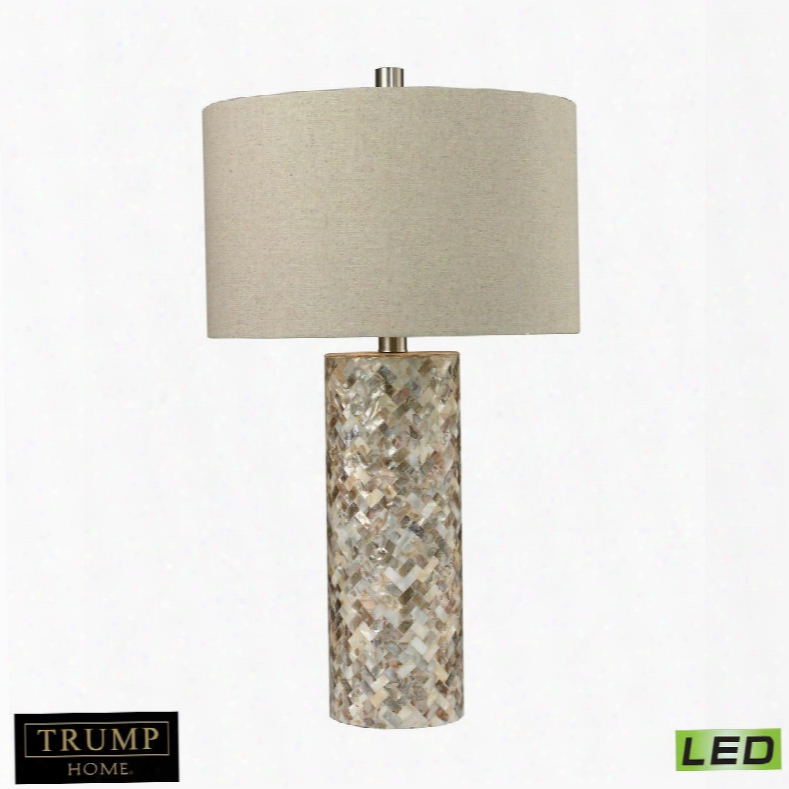 D2608-led Trump Home Herringbone Led Table Lamp In Natural Mother Of