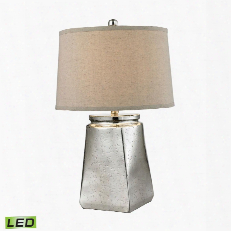 D2616-led Tapered Square Led Table Lamp In Silver