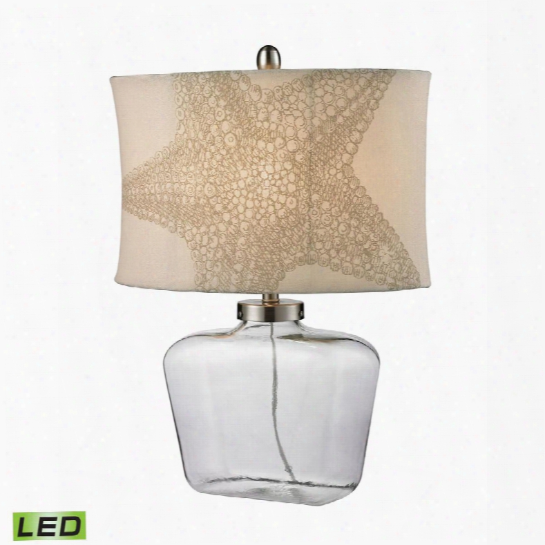 D2617-led Clear Glass Bottle Led Table Lamp In Polished