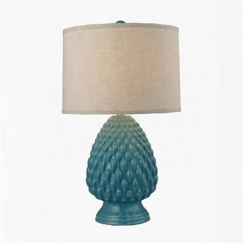D2620 Acorn Ceramic Table Lamp  In Deep Seafoam Glazed