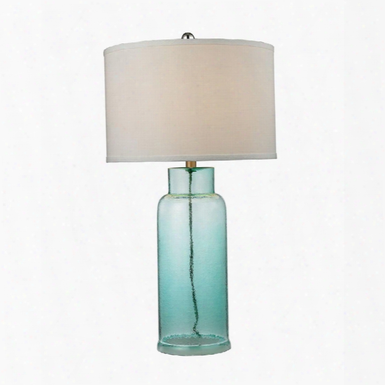 D2622 Glass Bottle Table Lamp In Seafoam