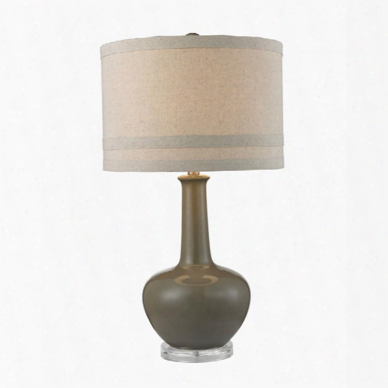 D2623 Ceramic Table Lamp In Grey Glaze And