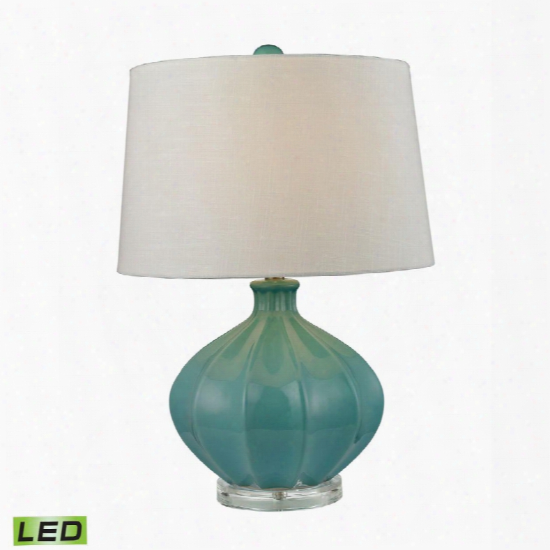 D2624-led Organic Ceramic Led Table Lamp In Seafoam