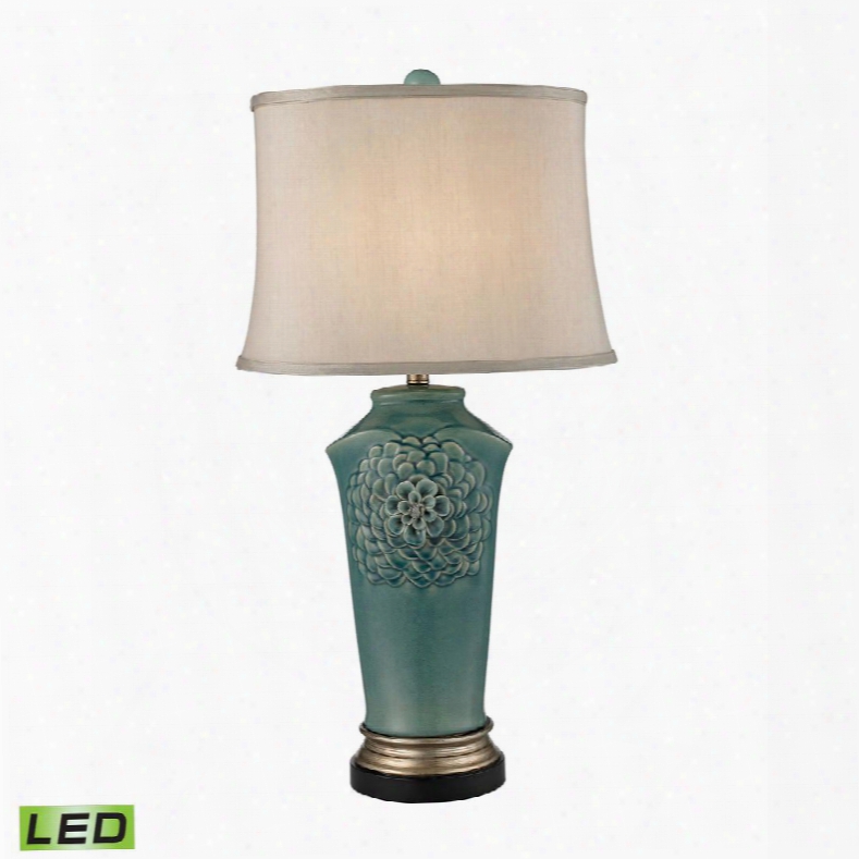 D2626-led Organic Flowers Led Table Lamp In Seafoam