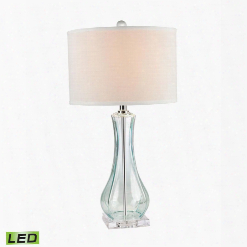 D2627-led Flaired Glass Led Table Lamp In Translucent Light