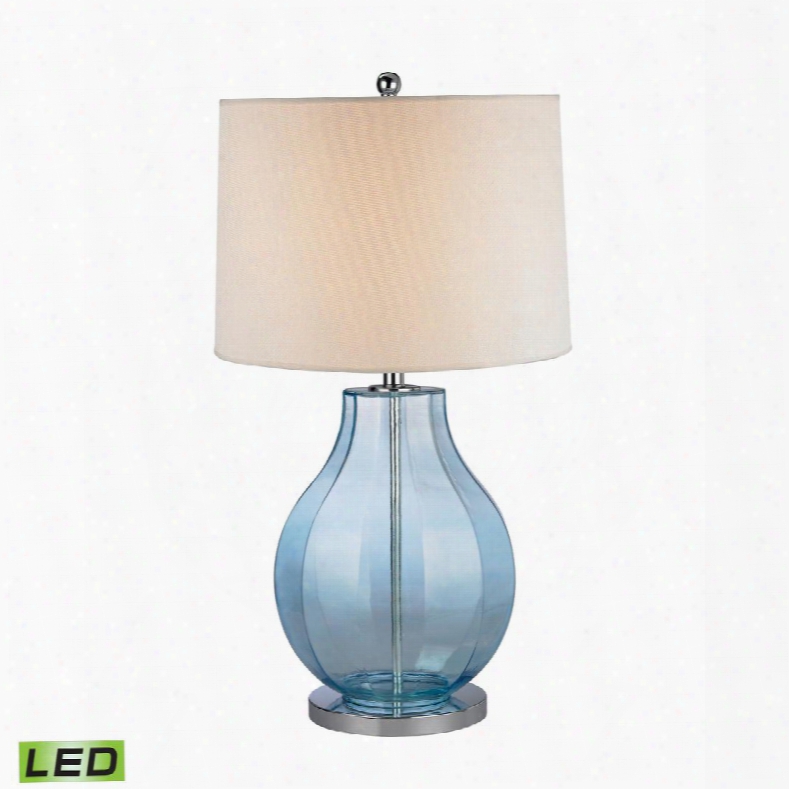 D2631-led Sea Glass Led Table Lamp In Translucent Light