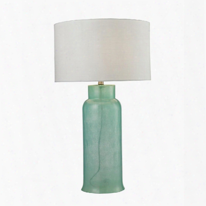 D2654 Glass Bottle Table Lamp In Seafoam