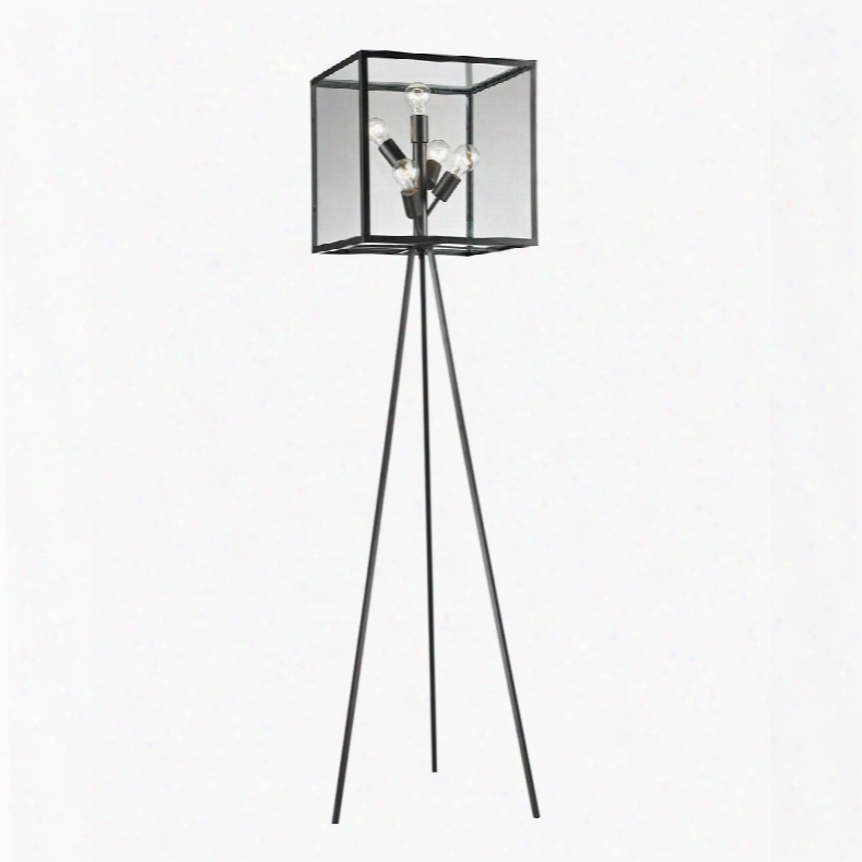 D2657 Workshop Glass Cube Floor Lamp In Aged