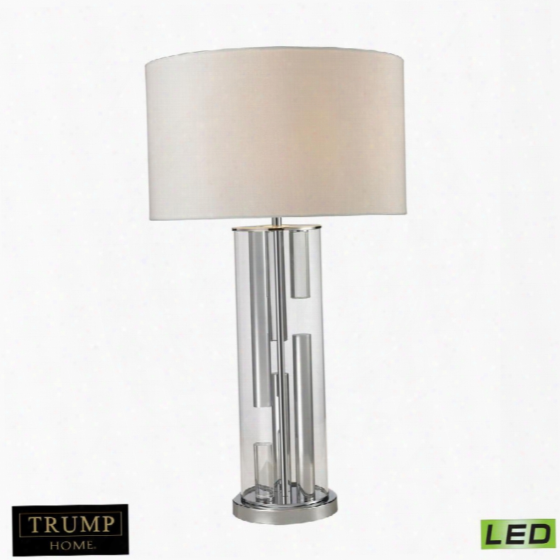 D2674-led Trump Home Castello Clear Glass Led Table Lamp In Polished