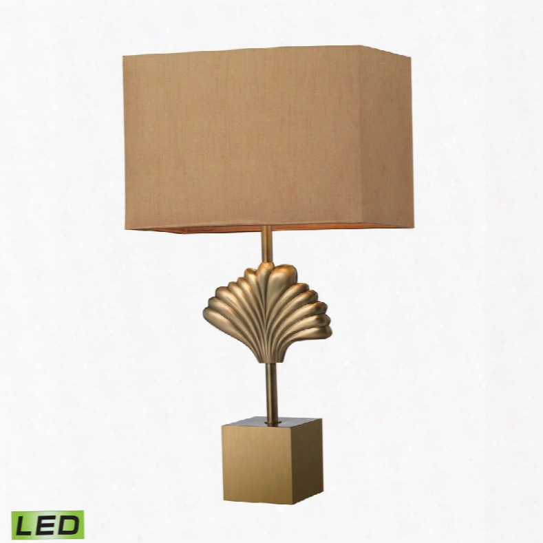 D2676-led Vergato Solid Brass Led Table Lamp In Aged