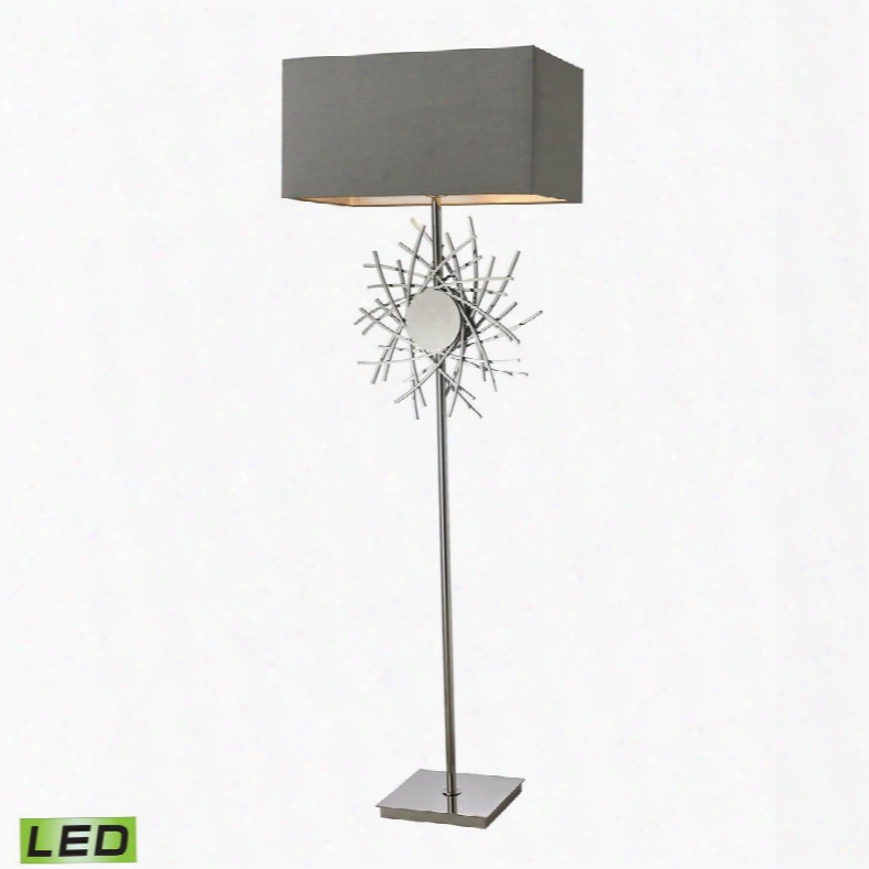 D2680-led Cesano Abstract Forme D Metalwork Led Floor Lamp In Polished