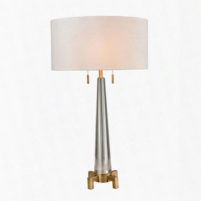 D2682 Bedford Solid Crystal Table Lamp In Aged