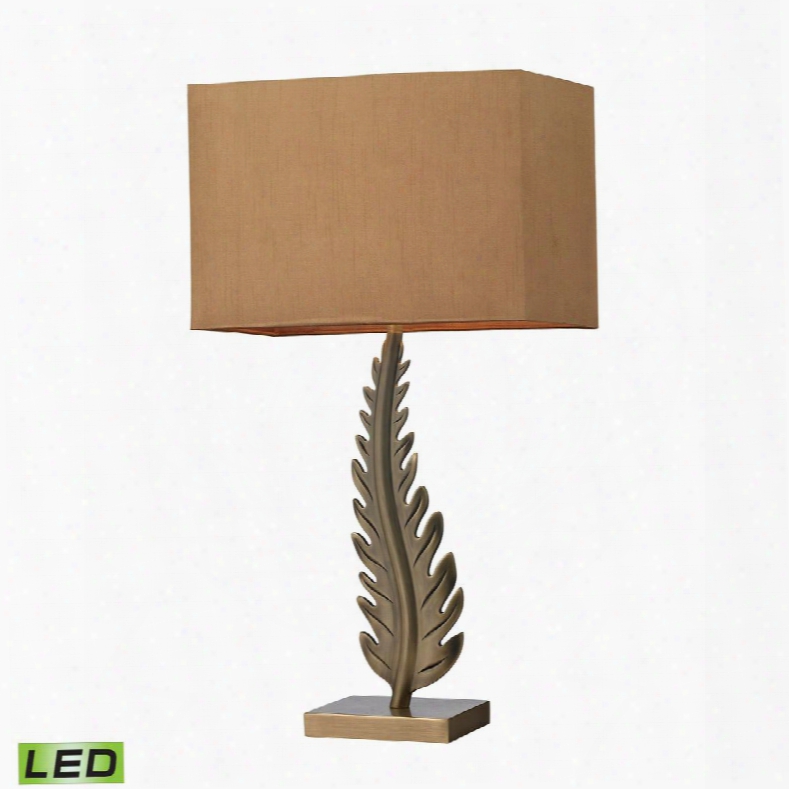 D2684-led Oak Cliff Solid Brass Led Table Lamp In Aged