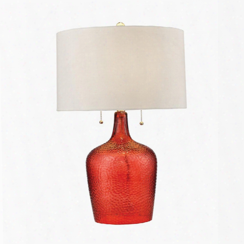 D2690 Hatteras Hammered Glass Table Lamp In Blood