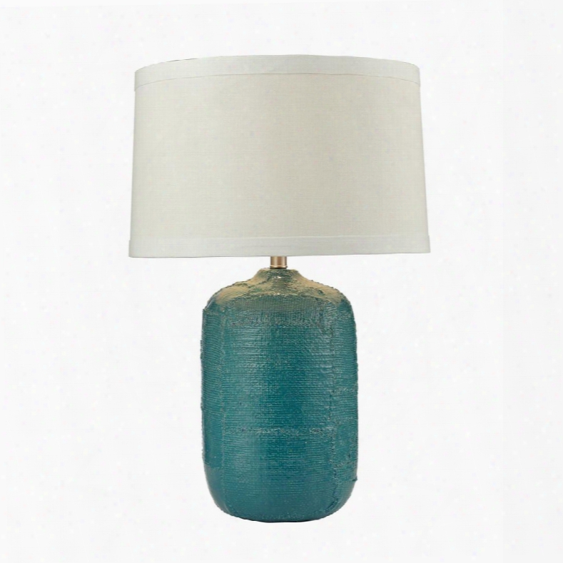 D2694 Patchwork Ceramic Table Lamp In Mediterranean Blue