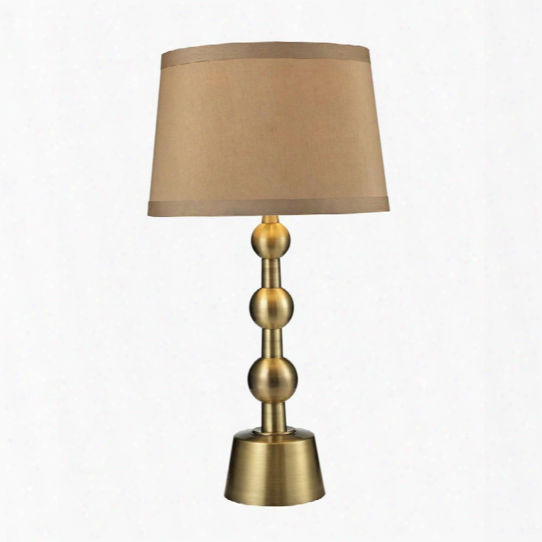 D2697 Montpelier Table Lamp In Aged Brass With Light Taupe