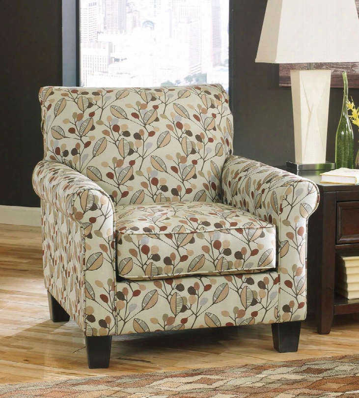 Danely Collection 3550021 40" Accent Chair With Fabric Upholster Yrolled Arms Piped Stitching And Contemporary Style In