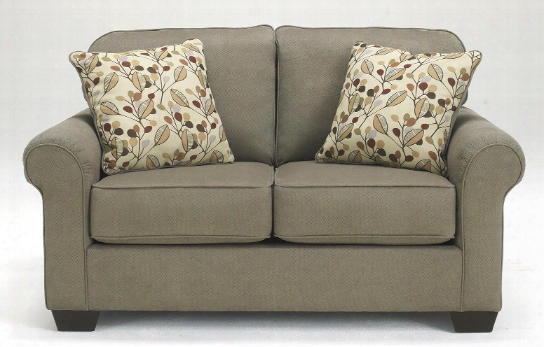 Danely Collection 3550035 62" Loveseat With Fabric Upholstery Rolled Arms Piped Stitching And Contemporary Style In