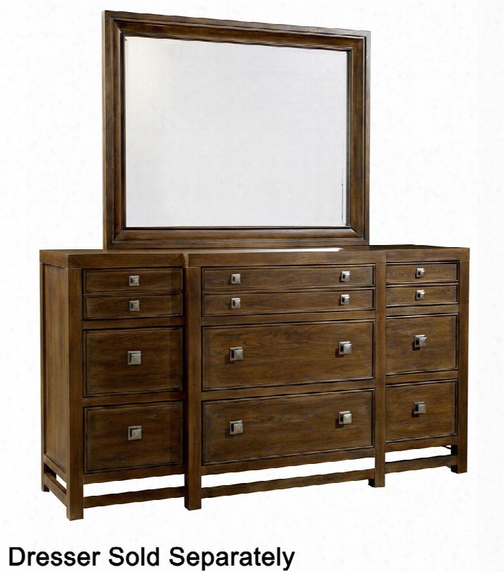 Danville Heights 4965-236 48" Wide Dresser Landscape Mirror With Distressing Details Beveled Edge And Mirror Supports Included In Cafe