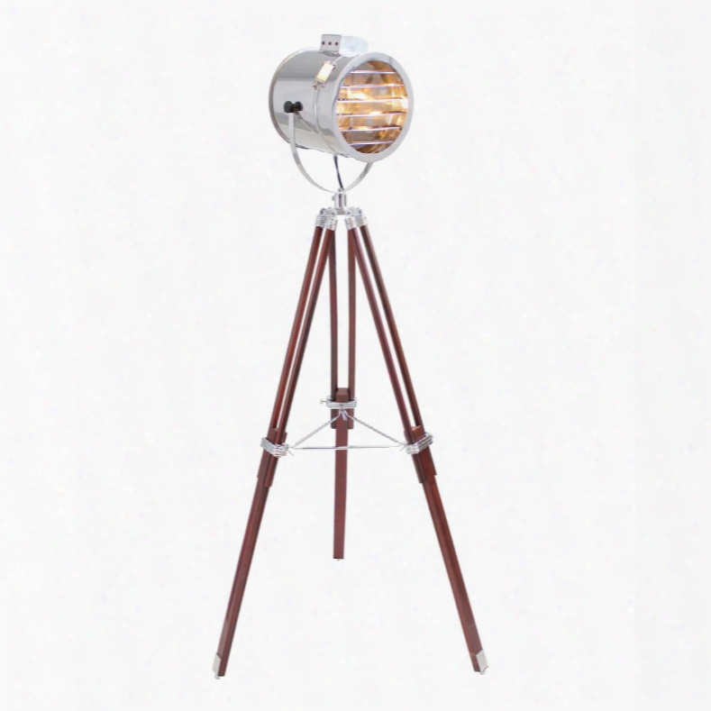 Ls-l-ahoy64 Ahoy Contemporary Nautical Floor Lamp In Chrome And