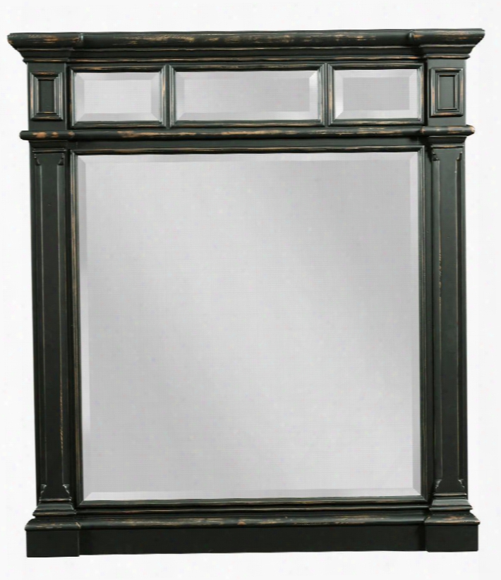 New Vintage 4809-237 40" Wide Vertical Mirror With Crowned Moldings 1" Beveled Glass And Ddistresxing Details In Time Worn