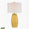 D2500-LED Sunshine Yellow Ceramic LED Table Lamp With White Linen