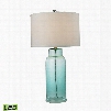 D2622-LED Glass Bottle LED Table Lamp in Seafoam