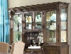 Lyla 4912-566 70" Wide China Deck with 3 Doors Glass Shelves Wine Glass Racks and Touch Lighting in Cherry