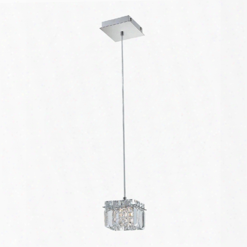 Ps1001-0-15 Crown Single Pendant With Crystal Glass / Chrome