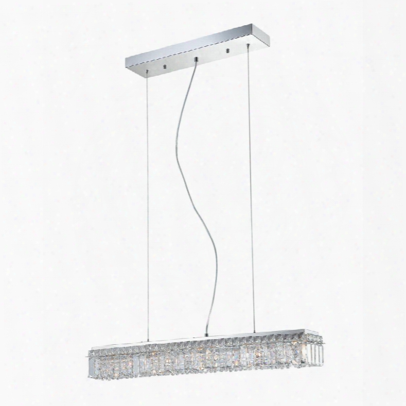 Ps1005-0-15 Crown Linear Pendant With Crystal Glass / Chrome