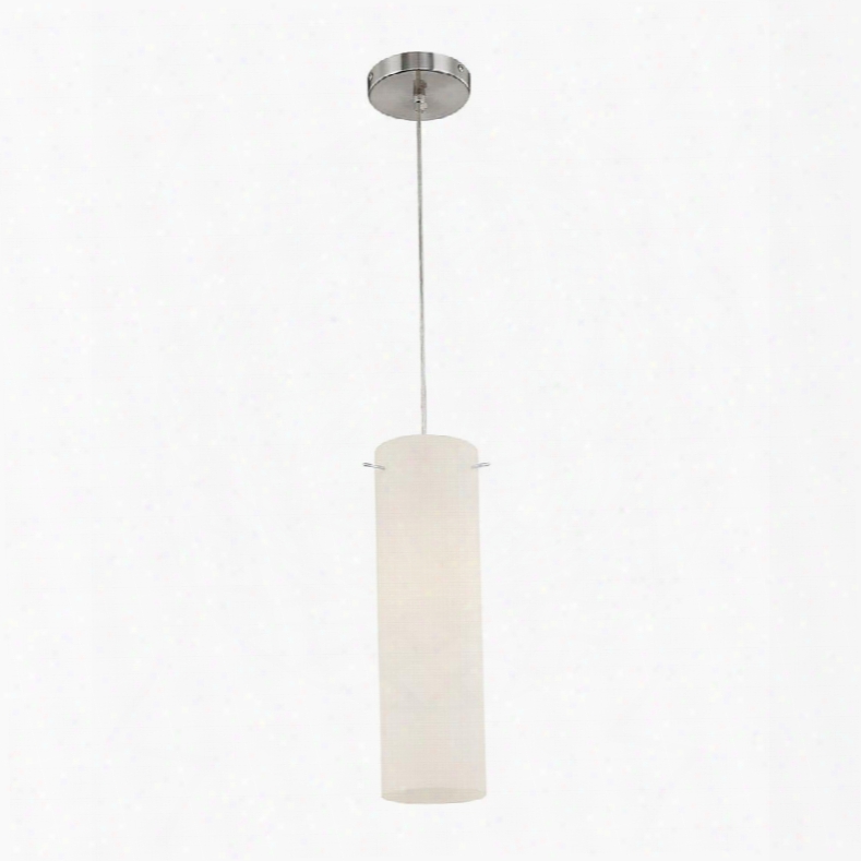 Ps4603-10-15 Tubo Large Cylinder Pendant White Opal Glass / Chroome